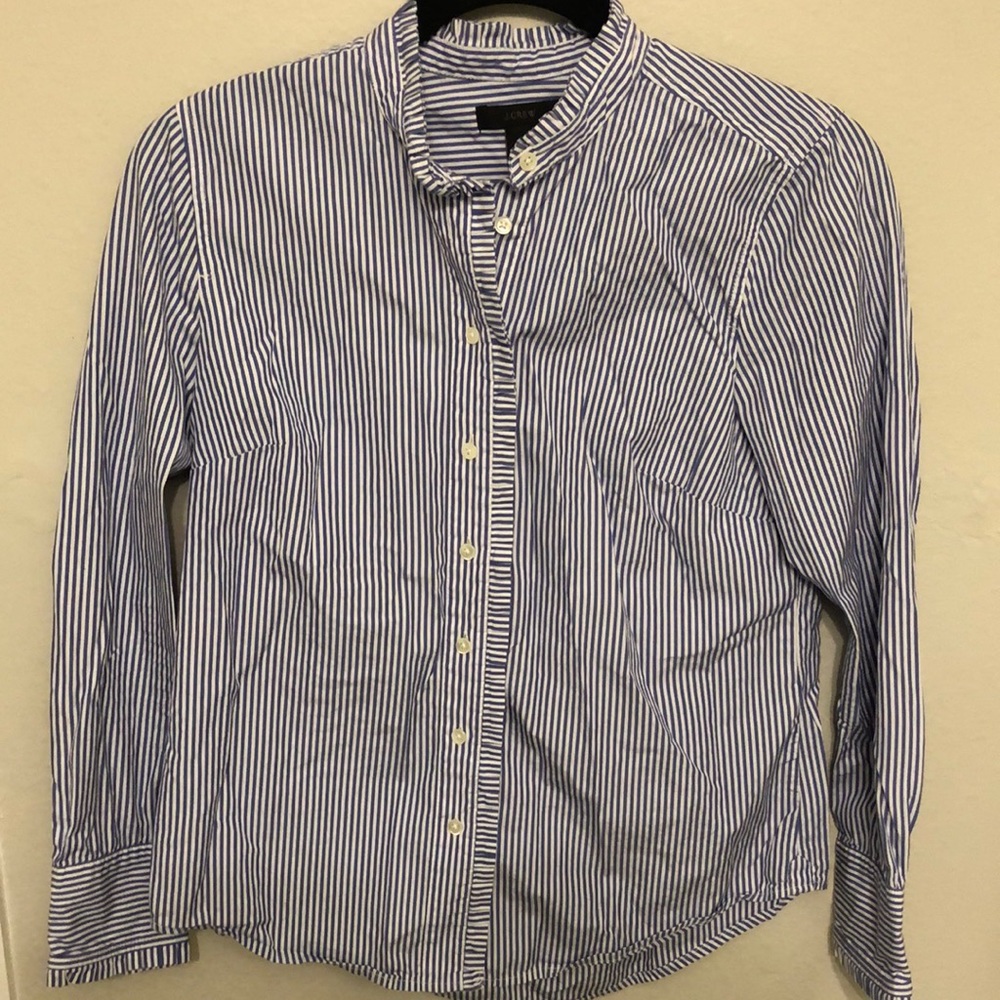 J. Crew blue and white stripped button down